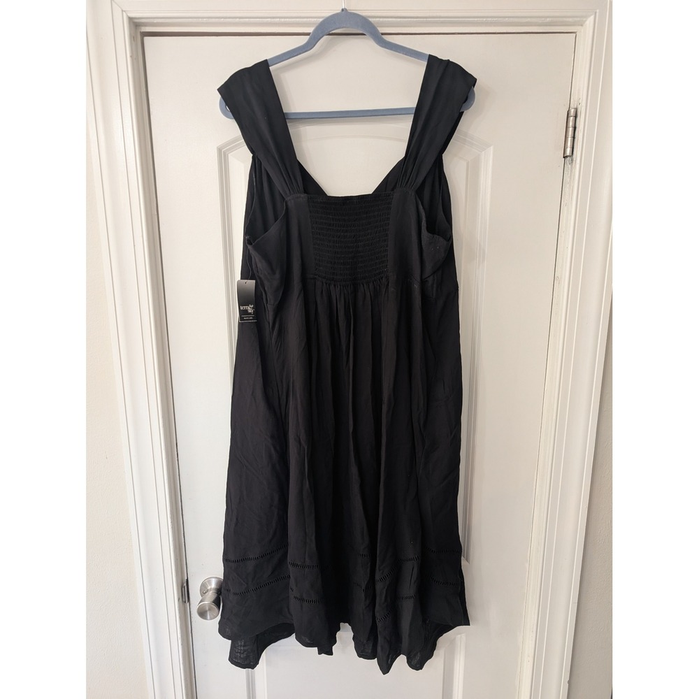 Terra & Sky Black Label Plus Size 1X 16W-18W Black Rayon Midi Dress V-Neck NWT - Picture 8 of 8